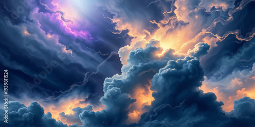 Fire Across Sky Clouds and Sun