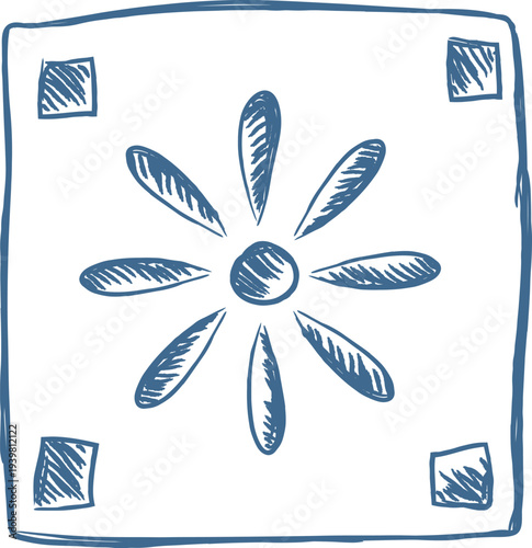 Napkin Flower Traditional Sketch