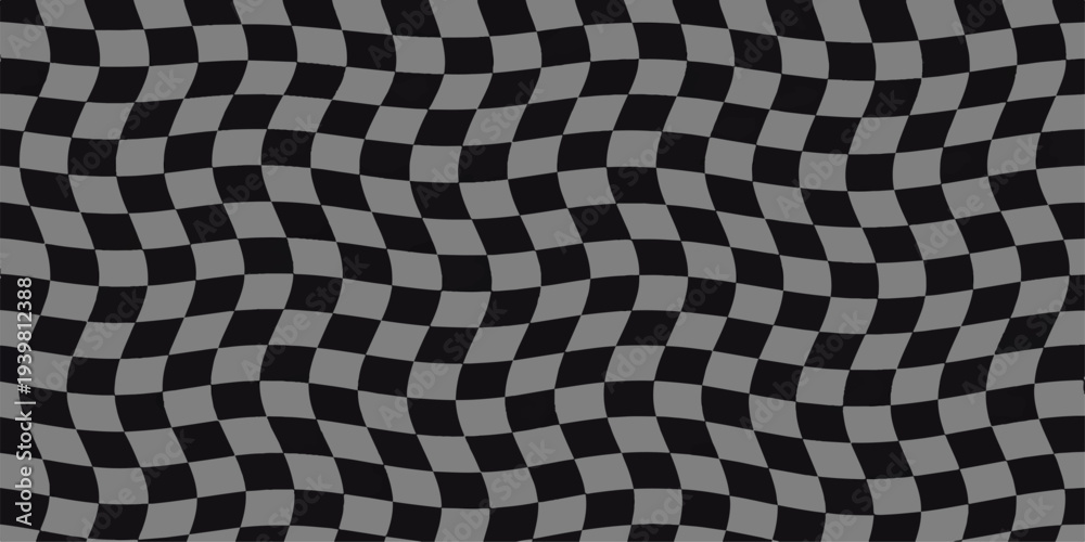 Obraz premium Seamless 3d geometric illustration of a black and white checkered flag pattern featuring a classic chessboard texture for racing competition and finish line game board design