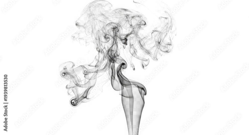 Fototapeta premium A woman's silhouette made of smoke on transparent background