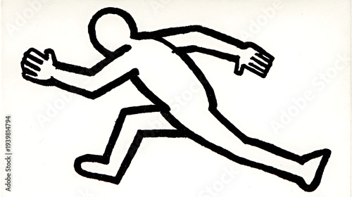 A man is running in the air with his hands outstretched