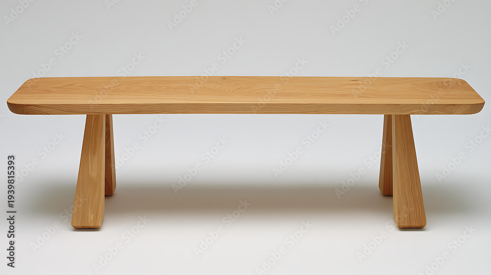 Fototapeta premium A wooden bench with a triangular design