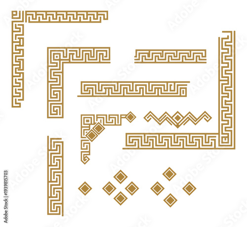 Geometric pattern collection with decorative corner elements