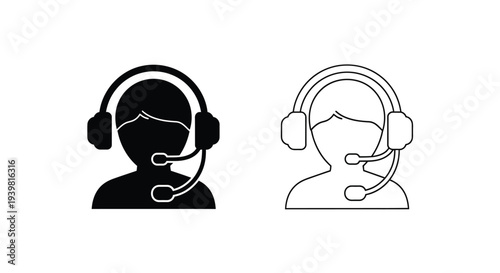 Professional headsets comparison Vector