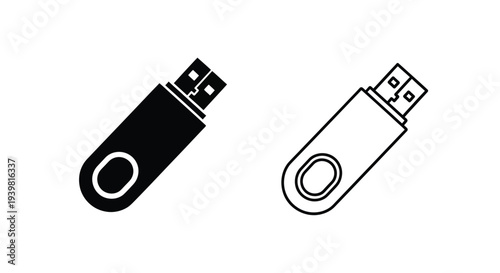 Usb flash drive icons set Vector