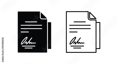 Minimalist document icons set Vector