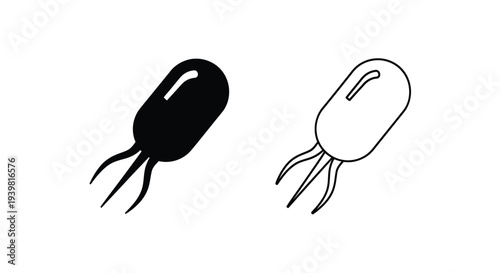 Microscopic bacteria & protozoa Vector