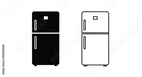 Minimalist fridge freezer icons Vector