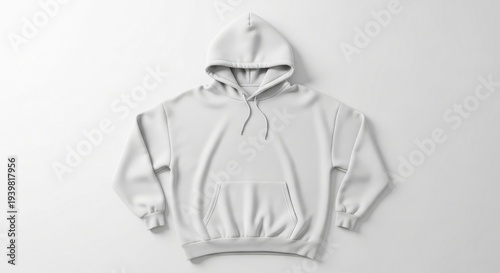 Oversized White Hoodie Mockup Flat Lay Apparel Design Presentation