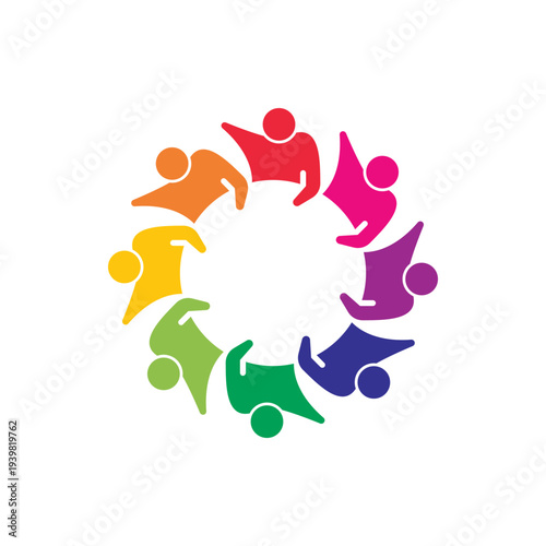 rotating successful people community logo design