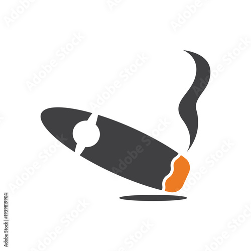 Cigar With Smoke Illustration Desig