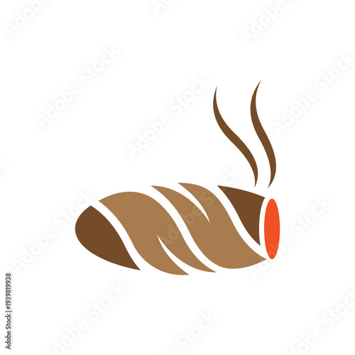 Cigar With Smoke Illustration Desig