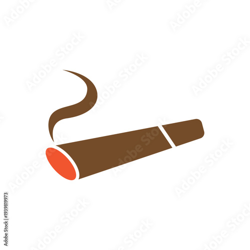 Cigar With Smoke Illustration Desig