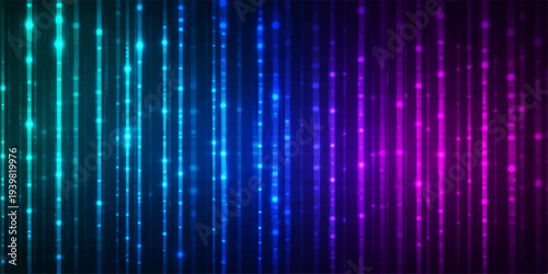 Bright abstract blue background with stars featuring a glowing digital wave pattern and colorful light lines for a high-tech motion backdrop design illustration