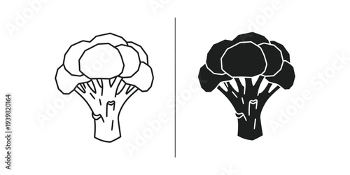 Cauliflower vector illustration, black and white flat design
