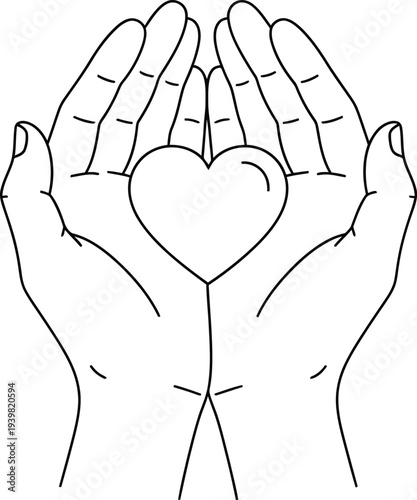 A pair of hands cupping a heart