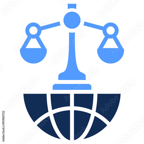 International Law glyph color icon