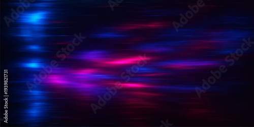 An abstract blue background features glowing rays and purple wave patterns to create a bright motion design full of energy and colorful light