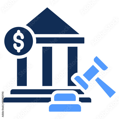 Financial Regulation glyph color icon