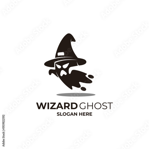 wizard logos, The witch logo has a flying ghost-like appearance.