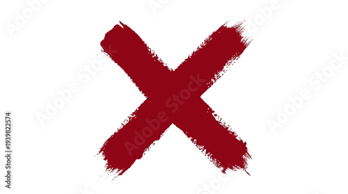 Red Cross Mark Symbol Sign Icon Isolated on White Background.