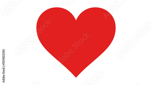 Red Heart Symbol on White Background.