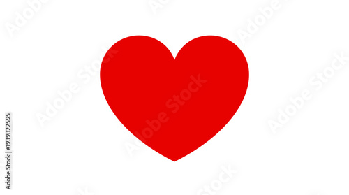 Simple red heart symbol on white background.