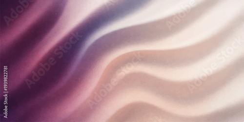 A luxury gold and purple silk satin fabric background features smooth flowing waves and a shiny liquid texture for a soft textile backdrop design