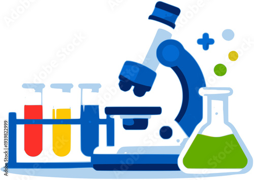 Medical Laboratory Research Concept Flat Vector Illustration