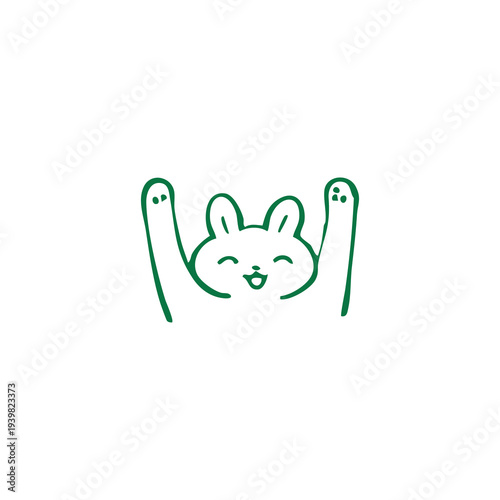 Happy Cartoon Character Celebrating Success