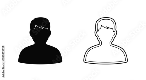 Silhouette faces comparison design Vector
