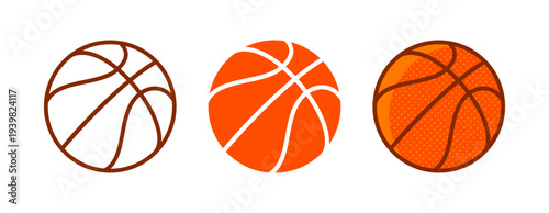 Basketball ball set. Isolated basketball ball on white background