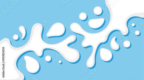 Liquid splash white drops