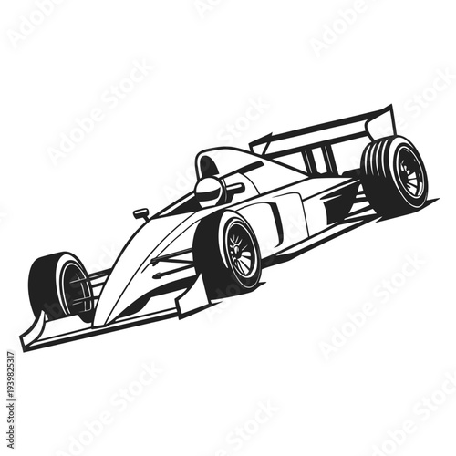 Sleek race car speeding down the track with dynamic motion