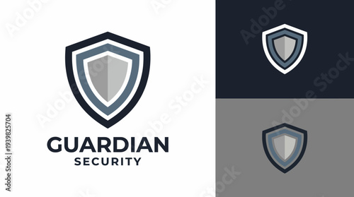 This modern shield logo represents Guardian Security, symbolizing protection, safety, and reliability with a contemporary design that conveys strength and trust.