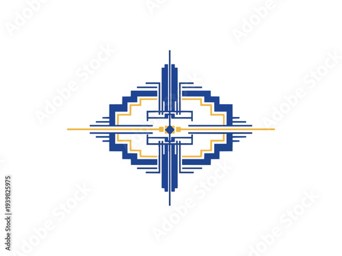 Abstract geometric design with symmetry and contrasting colors