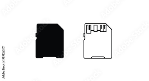 Sd card memory storage icons Vector