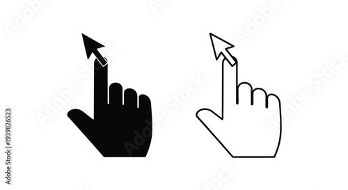 Hand gestures: tap and swipe icons Vector