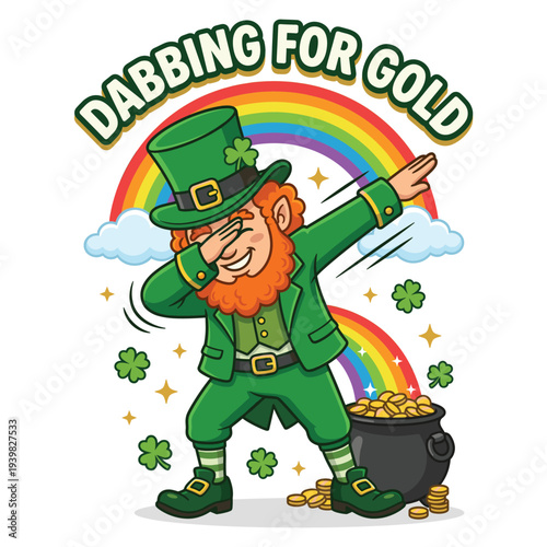St Patricks Day Dabbing Leprechaun Boys Girls Men Dab Dance T-Shirt