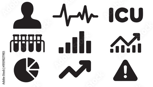 Medical icons set for healthcare, hospital, science, research and hospital care