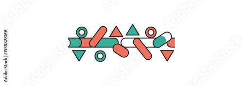 Abstract geometric shapes on black background