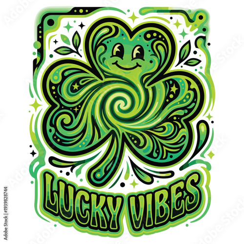 Irish Shamrock Tie Dye Happy St Patrick's Day Go Lucky Gifts T-Shirt
