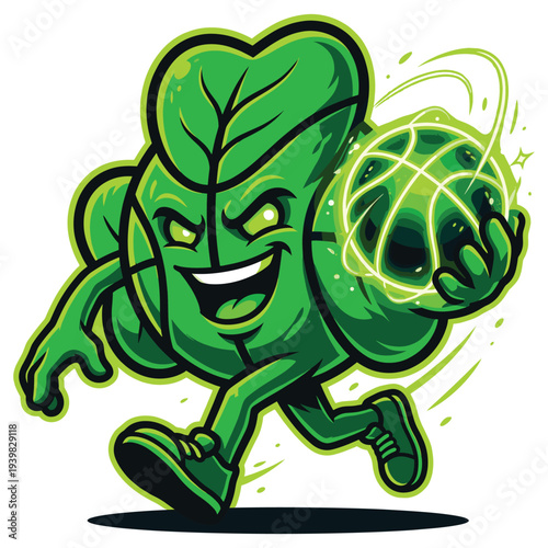 Basketball Shamrock Lucky Clover Irish St Patrick's Day Boys Kids T-Shirt