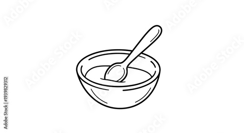 A bowl of cereal with spoon.