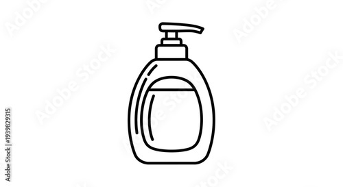 Black and white hand soap bottle.