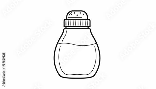 Salt shaker with lid on top.