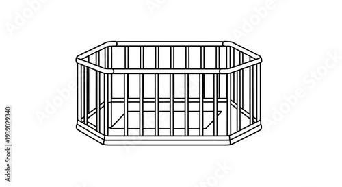 Octagonal Metal Wire Fence Enclosure.
