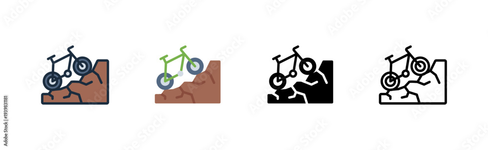 Fototapeta premium skateboarding icon street board sport adventure various style icon design vector illustration