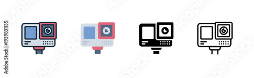 kayaking icon river boat water sport adventure various style icon design vector illustration