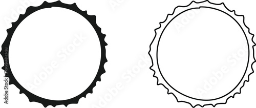 Gear shaped circular frames isolated on transparent background, Vector